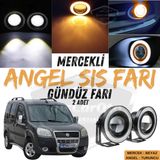 Fiat Doblo D2 2005-2010 Uyumlu Üniversal Mercekli Angel Sis Farı Metal Su Geçirmez 76 Mm Turuncu Halkalı Gündüz Farı Angel Eyes 2 Adet