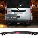 Fiat Doblo D2 Difüzör Arka Tampon Eki 4 Egzoz Çıkışlı Siyah