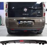 Fiat Doblo D3 D4 Difüzör Arka Tampon Eki 4 Egzoz Çıkışlı Siyah