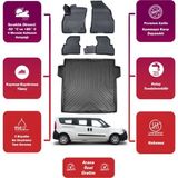 Fiat Doblo Maxi 2017 Model Bagaj Havuzu+4d Araca Özel Havuzlu Paspas Takımıı Maxii - Siyah