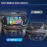 Fiat Doblo(2015-2022 Yıl)2 GB RAM + 32 GB Dahili Hafıza Multimedya Android Sürüm 13 Kablosuz Carplay Navigasyon 9 Inç Ekran Çerçeveli ve arka görüş kameralı