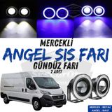 Fiat Ducato Uyumlu Universal Mercekli Angel Sis Fari Metal Su Gecirmez 76 Mm Mavi Halkali Gunduz Fari Angel Eyes 2 Adet