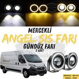 Fiat Ducato Uyumlu Universal Mercekli Angel Sis Fari Metal Su Gecirmez 76 Mm Sari Halkali Gunduz Fari Angel Eyes 2 Adet