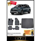 Fiat Egea Cross 2020 ve Sonrası Araca Özel 3D Havuzlu Paspas & Stepneli Bagaj Havuzu Seti+Hediyeli! - Siyah