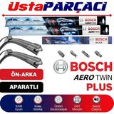 Fiat Egea Cross ile Uyumlu 2021-2025 Aerotwin Plus-Rear Ön Arka Silecek Takımı H240