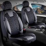 Fiat Egea Cross Lüx Deri Detaylı Oto Koltuk Kılıfı Ön Arka Takım Cyrus SİYAH BEYAZ