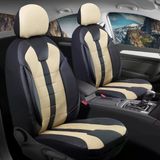 Fiat Egea Cross Uyumlu Lüx Deri Detaylı Oto Koltuk Kılıfı Ön Arka Takım Vista Serisi Bej Siyah