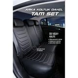Fiat Egea Cross Uyumlu Lüx Deri Oto Koltuk Kılıfı Ön Arka Takım Antalya Serisi Siyah Beyaz
