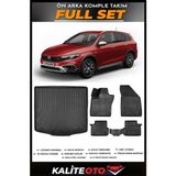 Fiat Egea Cross Uyumlu Vagon Alt Bagaj Havuzu+4.5d Havuzlu Paspas Seti 2024 Model - Siyah