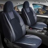 Fiat Egea Cross Uyumlu Yarı Deri Oto Koltuk Kılıfı Ön Arka Set Chester Serisi Siyah Fs