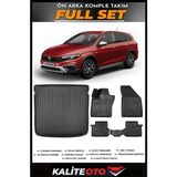 Fiat Egea Cross Vagon Uyumlu Üst Bagaj Havuzu+4.5d Havuzlu Paspas Seti 2023 Model - Siyah