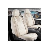Fiat Egea Easy Plus Uyumlu Lüx Yarı Deri Oto Koltuk Kılıfı Ön Arka Takım Chester Bej