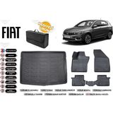 Fiat Egea Hatchback 2018 Model Ince Stepne Bagaj Havuzu+4d Araca Özel Havuzlu Paspas Takımıı Rice - Siyah
