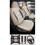 Fiat Egea Linea Albea Punto Palio Uyumlu Krem Tay Tüyü Ön Arka Full Takım Koltuk Kılıfı Boyun Yastığı Kemer Koforu Direksiyon Kılıfı Seti