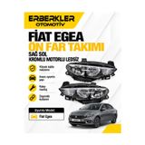 Fiat Egea Ön Far Takımı Sağ Sol Kromlu Motorlu Ledsiz