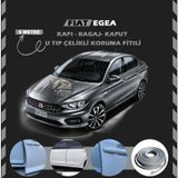 Fiat Egea Oto Araç Kapı Koruma Fitili 5metre Parlak Gri Renk