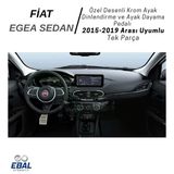 Fiat Egea Sedan (2015-2019) Uyumlu Özel Desenli Krom Ayak Dinlendirme Ve Ayak Dayama Pedalı P.çelik