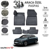 Fiat Egea Sedan 2017 Model Tam Uyumlu Kokusuz 3D Havuzlu Paspas - Siyah