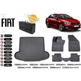 Fiat Egea Sedan 2019 Model Bagaj Havuzu+4d Araca Özel Havuzlu Paspas Takımıı Rice - Siyah