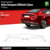 Fiat Egea Sedan Krom Arka Tampon Difüzör Çıtası 3 Prç. 2015 Üzeri