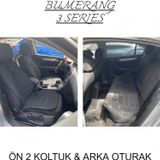 Fiat Egea Sedan Lüx Oto Koltuk Minderi Ön Arka Oturak 3'lü Set BUMERANG Serisi SİYAH