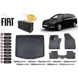 Fiat Egea Stw 2025 Model Alt Bagaj Havuzu+4d Araca Özel Havuzlu Paspas Takımıı Rice - Siyah