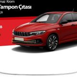 Fiat Egea Uyumlu Hatchback Krom Ön Tampon Çıtası 2020 Üzeri (Mat Krom)