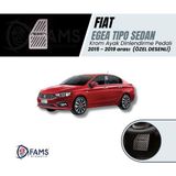 Fiat Egea Uyumlu Özel Desenli Krom Ayak Dinlendirme Pedalı Ayak Dayama Pedalı 2015-2019 Sedan