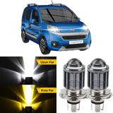 Fiat Fiorino 2008-2023 Uyumlu Mercekli Far Ampulu Led Xenon Cift Renk Sari-Beyaz Far Simsek Etkili Csp Led Lamba Uzun Kisa 2 Adet Takim