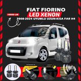 Fiat Fiorino 2008-2024 Uzun - Kısa Far Uyumlu Şimşek Etkili Led Xenon Premium Series H4
