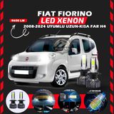 Fiat Fiorino 2008-2024 Uzun - Kısa Far Uyumlu Şimşek Etkili Led Xenon Pro Series H4