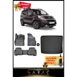 Fiat Fiorino Benzinli 2020 Sonrası Araca Özel 3D Havuzlu Paspas & Bagaj Havuzu Seti+(Hediyeli!) - Siyah
