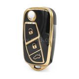 Fiat Fiorino Linea Punto Uyumlu Anahtar Kılıfı 3 Buton Siyah Gold