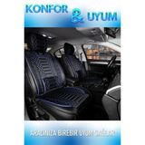 Fiat Fiorino Panorama 2+1 Parçalı Lüx Deri Oto Koltuk Kılıfı Ön Arka Takım Royal SİYAH MAVİ