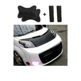 Fiat Fiorino Uyumlu Ön Kaput Koruyucu Spor Tuning Model Siyah Nakış Kapitone Yastık-Kemer Setli 126MPS
