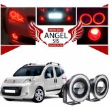 Fiat Fiorino Uyumlu, Universal Mercekli Led Angel Sis Farı, 76mm Kırmızı Renk