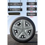 Fiat Jant Kapağı Seti 4 Adet 15" Inç Gri ( Egea Fiorino Doblo Linea Punto Albea Palio Uno ) G040 - 15 inç