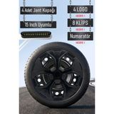 Fiat Jant Kapağı Seti 4 Adet 15" Inç Piano Black ( Egea Fiorino Doblo Linea Punto Albea Palio Uno ) S023 - Siyah - 15 inç