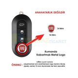 Fiat Kumanda Metal Alaşım Anahtarlık Logo Kabartmalı 3m Yüksek Kalite 14 MM Anahtarlık Değildir