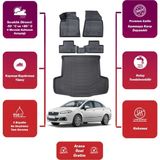 Fiat Linea 2007 Model Bagaj Havuzu+4d Araca Özel Havuzlu Paspas Takımıı Maxii - Siyah