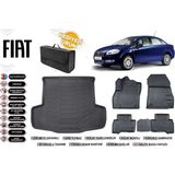 Fiat Linea 2008 Model Bagaj Havuzu+4d Araca Özel Havuzlu Paspas Takımıı Rice - Siyah