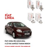 Fiat Linea 2015 Model Ön Uzun-Kısa 4 Lü Far Ampülü Takımı Bosch (Sarı Renk)