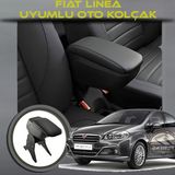 Fiat Linea Uyumlu Kol Dayama ve Kolçak Sürgülü Bardaklıklı Ayarlanabilir Siyah Deri