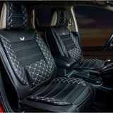 fiat Linea Uyumlu Lüx Deri Oto Koltuk Kılıfı Ön Arka Set Unıverse Serisi Siyah Beyaz - Siyah - Beyaz