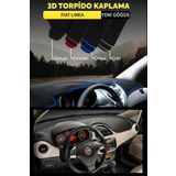Fiat Linea Yeni Gogus 3D Torpido Koruyucu Kilif - On Gogus Panel Kaplama - Mavi Serit