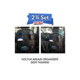 Fiat Marea Araç İçi Deri Koltuk Arkası Organizer 2'li Set Düzenleyici Siyah