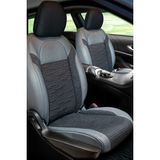 Fiat Palio Hatchback Uyumlu Oto Koltuk Kılıfı Deri, Kumaş Premium Füme Siyah - Füme - Siyah