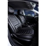 Fiat Palio Lüx Deri Oto Koltuk Kılıfı Ön Arka Takım Set Eagle SİYAH BEYAZ