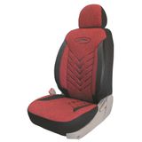 Fiat Panda Uyumlu Keten Kumaş Oto Koltuk Kılıfı - Siyah-kırmızı
