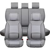 fiat Panda Yarı Deri Platin Serisi Oto Koltuk Kılıfı Tam Set Gri